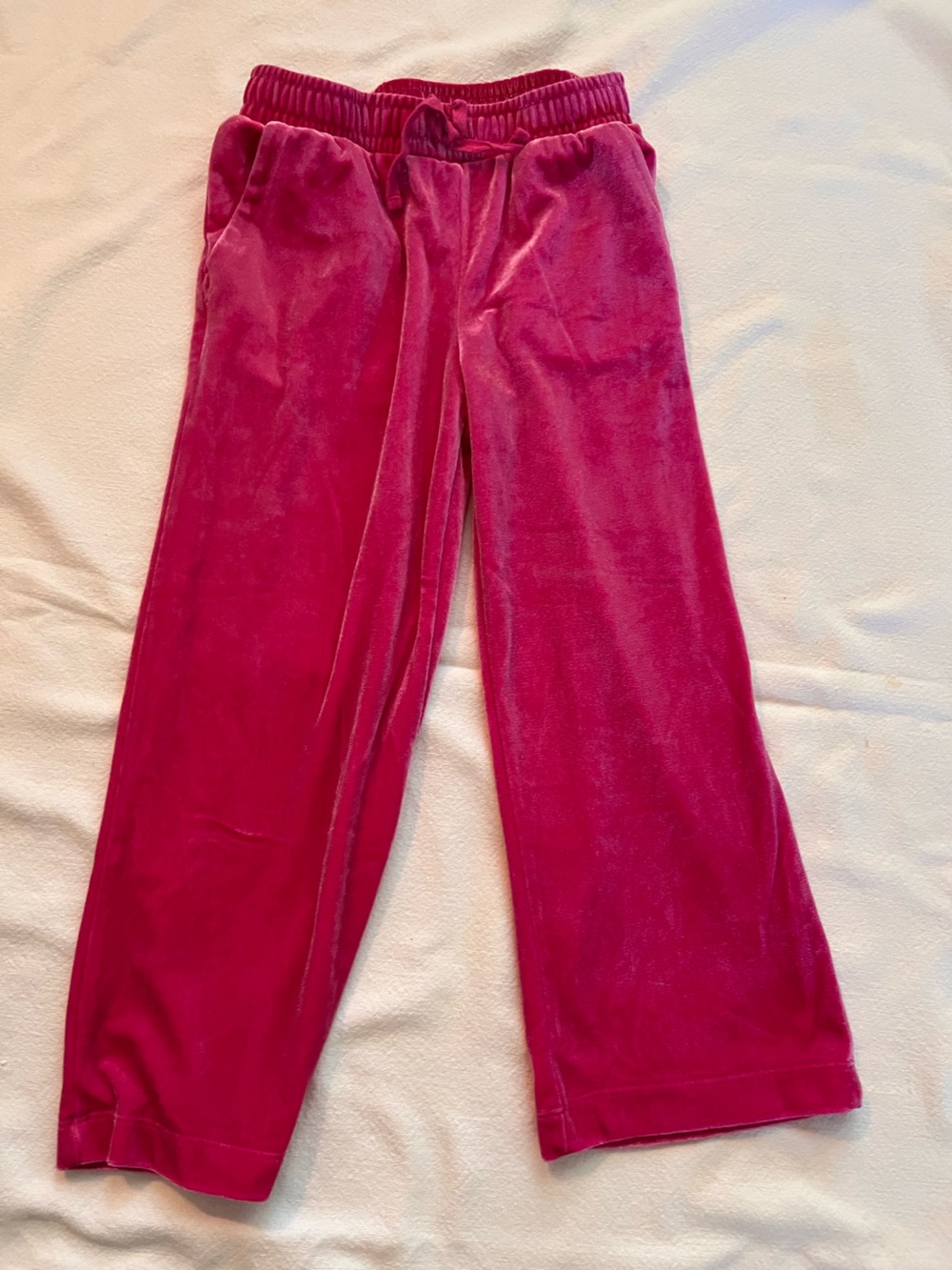 Habitual Girls Velvet Joggers in Hot Pink